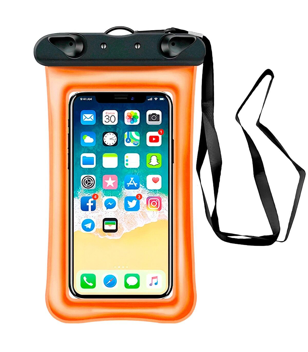 KOL OUTDOOR Capa de telefone aquática universal à prova d'água, laranja