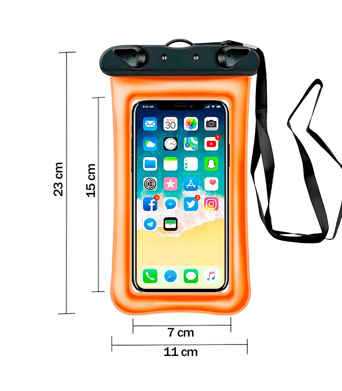 Custodia Impermeabile Smartphone Universale Subacquea Galleggiante - Arancione 4/5