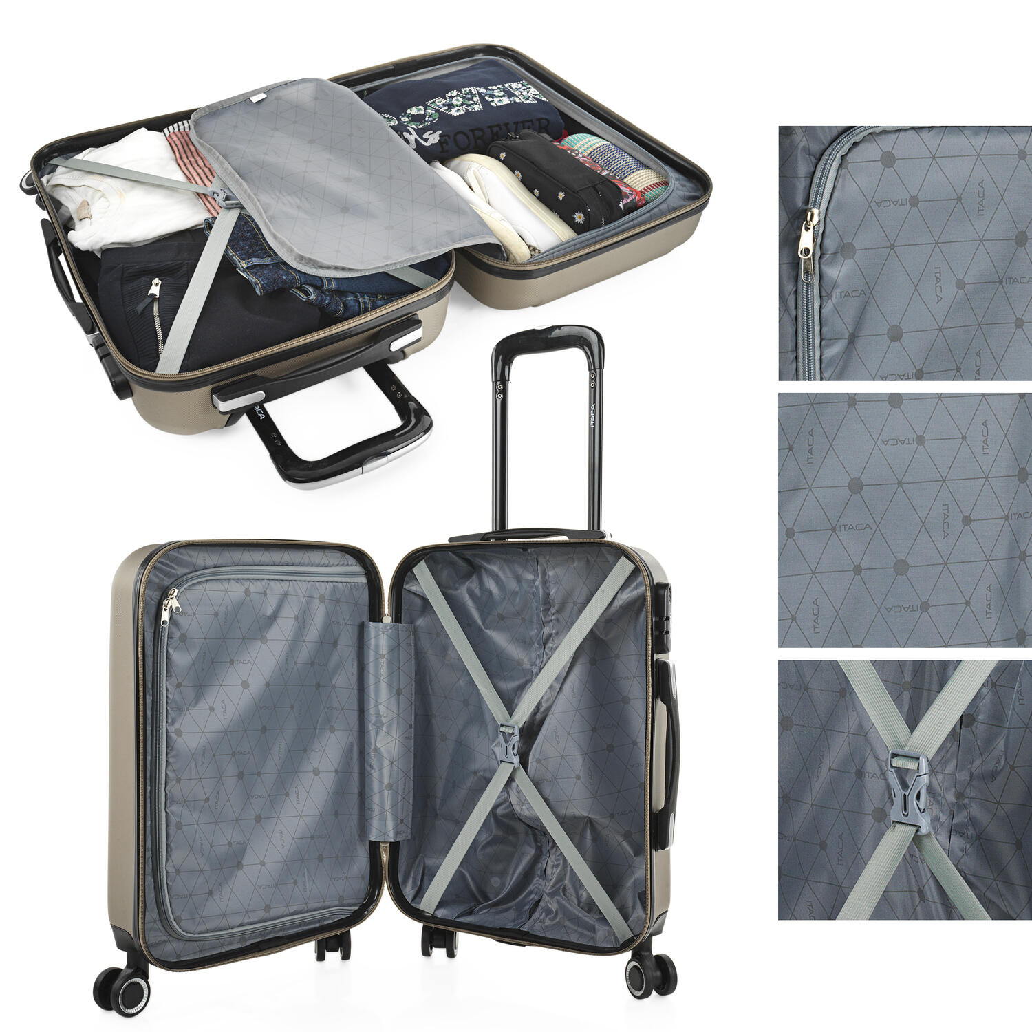 Maleta Cabina Abs Unisex 36L Itaca Tiber 55Cm 3/5
