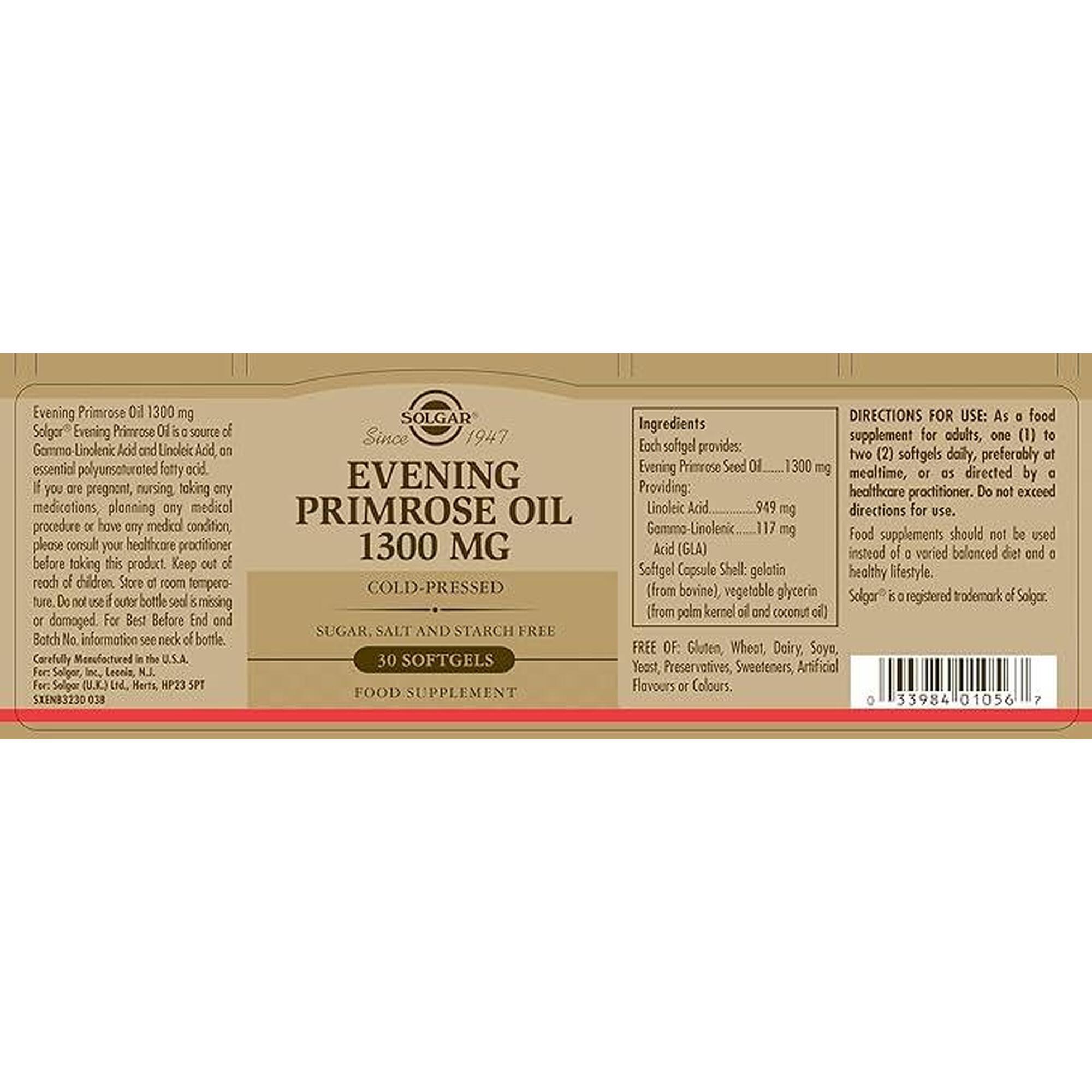 SOLGAR Aceite de Prímula de Rosa 1300mg (30 Cápsulas Blandas)