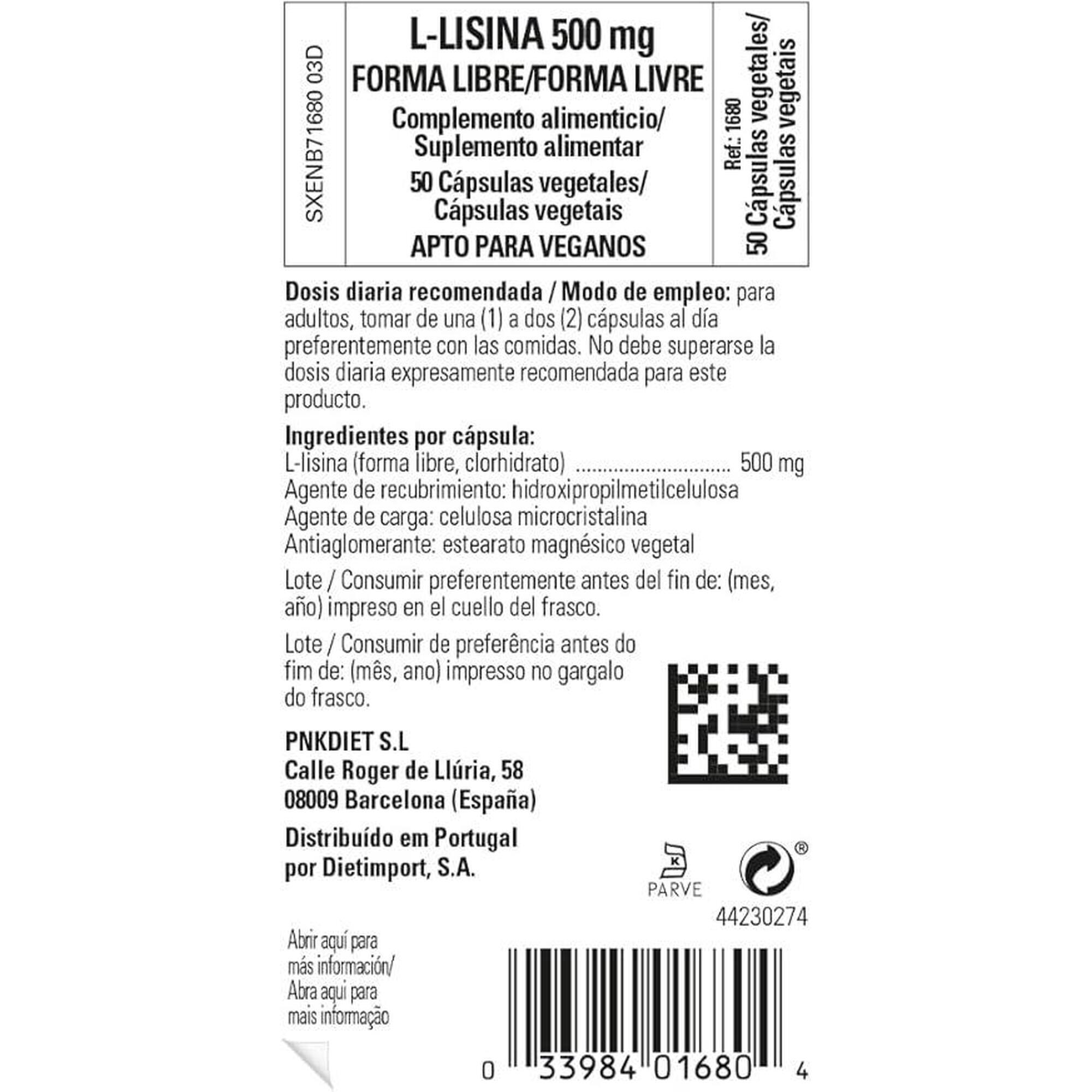 Solgar L-Lisina 500 Mg 50 Vcaps