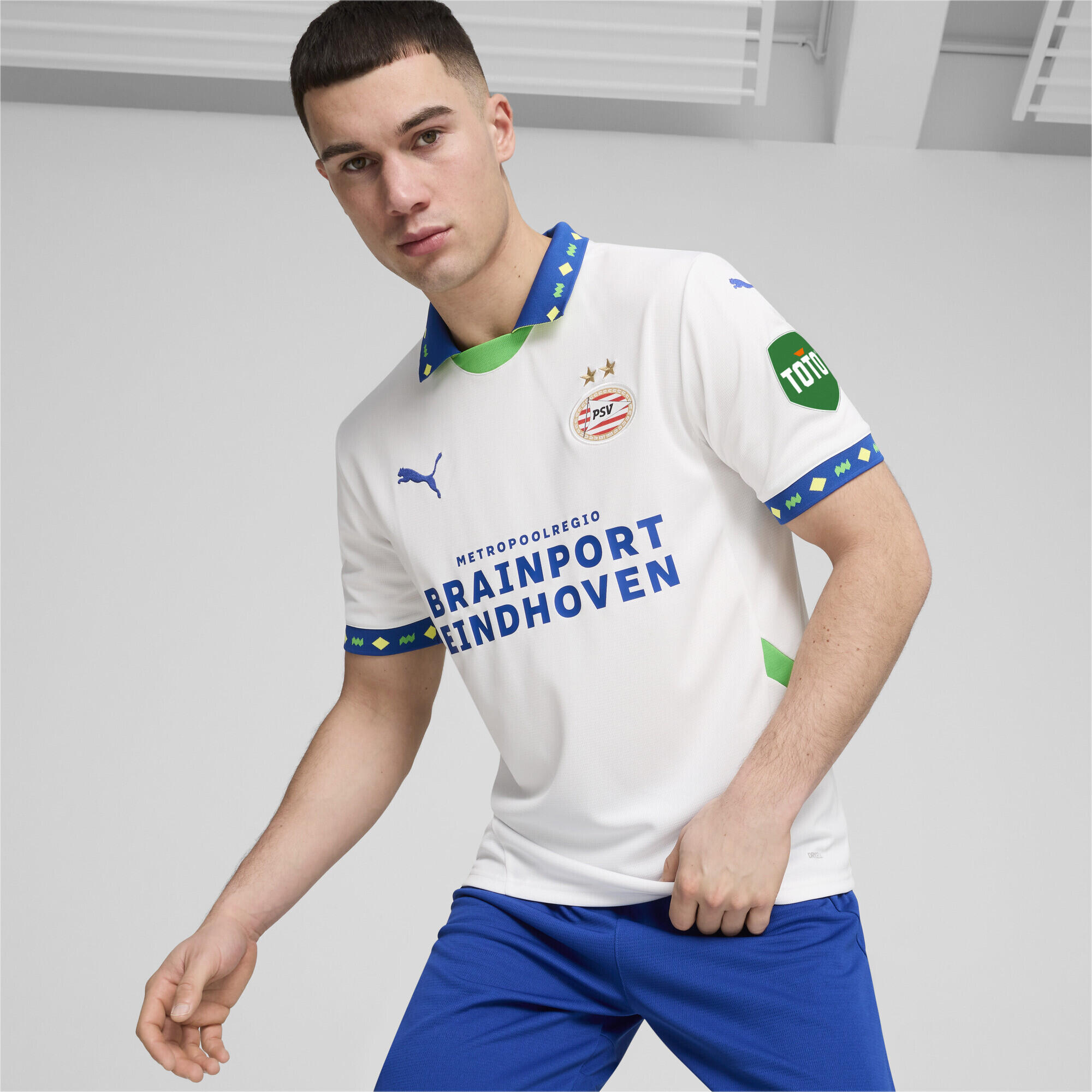 PSV Eindhoven 24/25 derde shirt voor heren PUMA White Cobalt Glaze Blue 5/7
