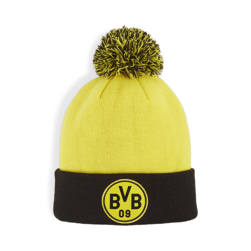 Borussia Dortmund Pom beanie met pompom voor jongeren PUMA Faster Yellow Black