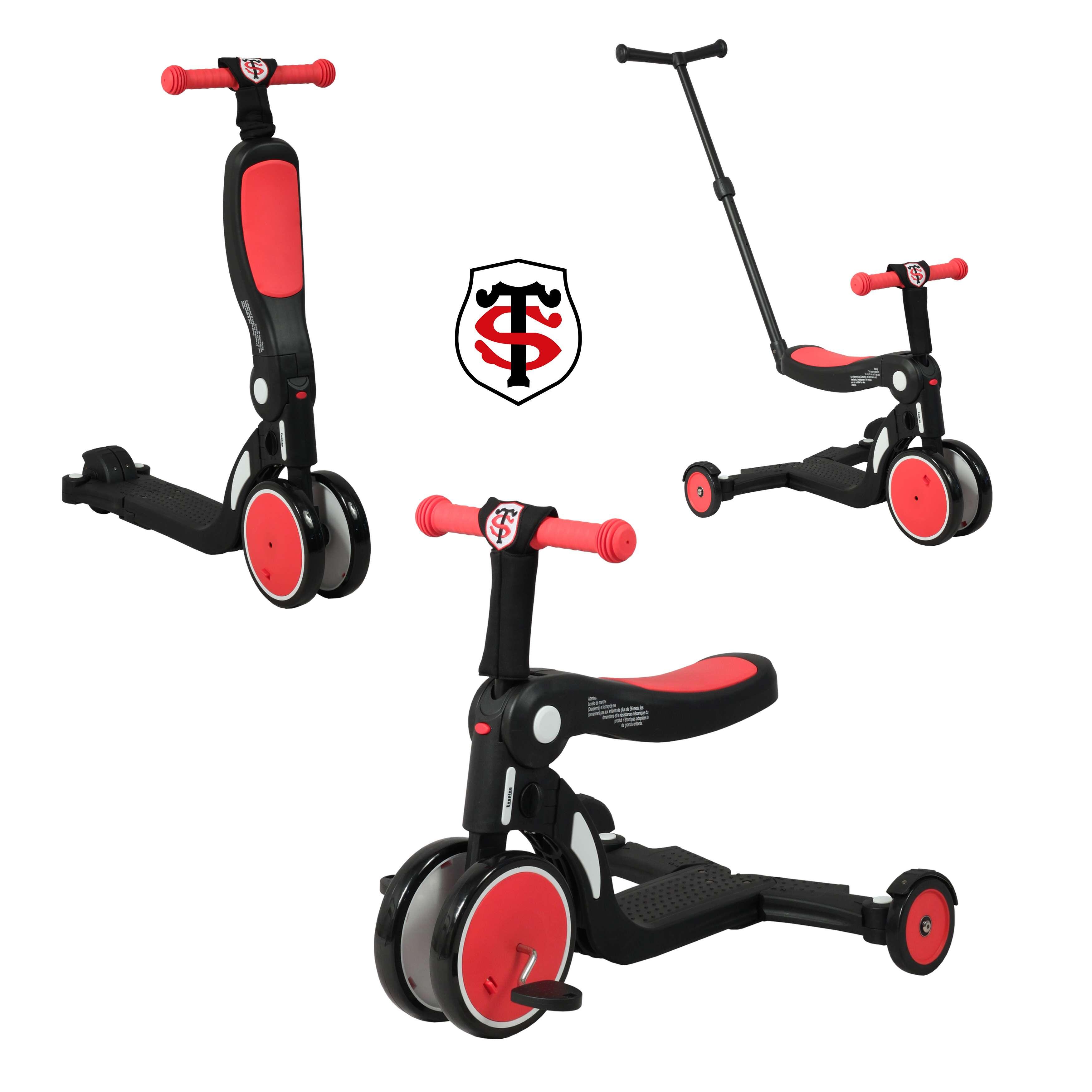 Looping - Draisienne Evolutive Scootiz 5 En 1, Tricycle, Trottinette | Stade Toulousain - Draisienne - Rouge - Decathlon