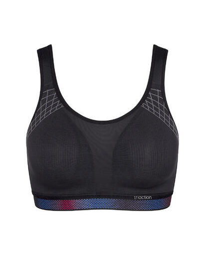 Sport-BH maximaler Halt Damen - Triaction Cardio Flow schwarz