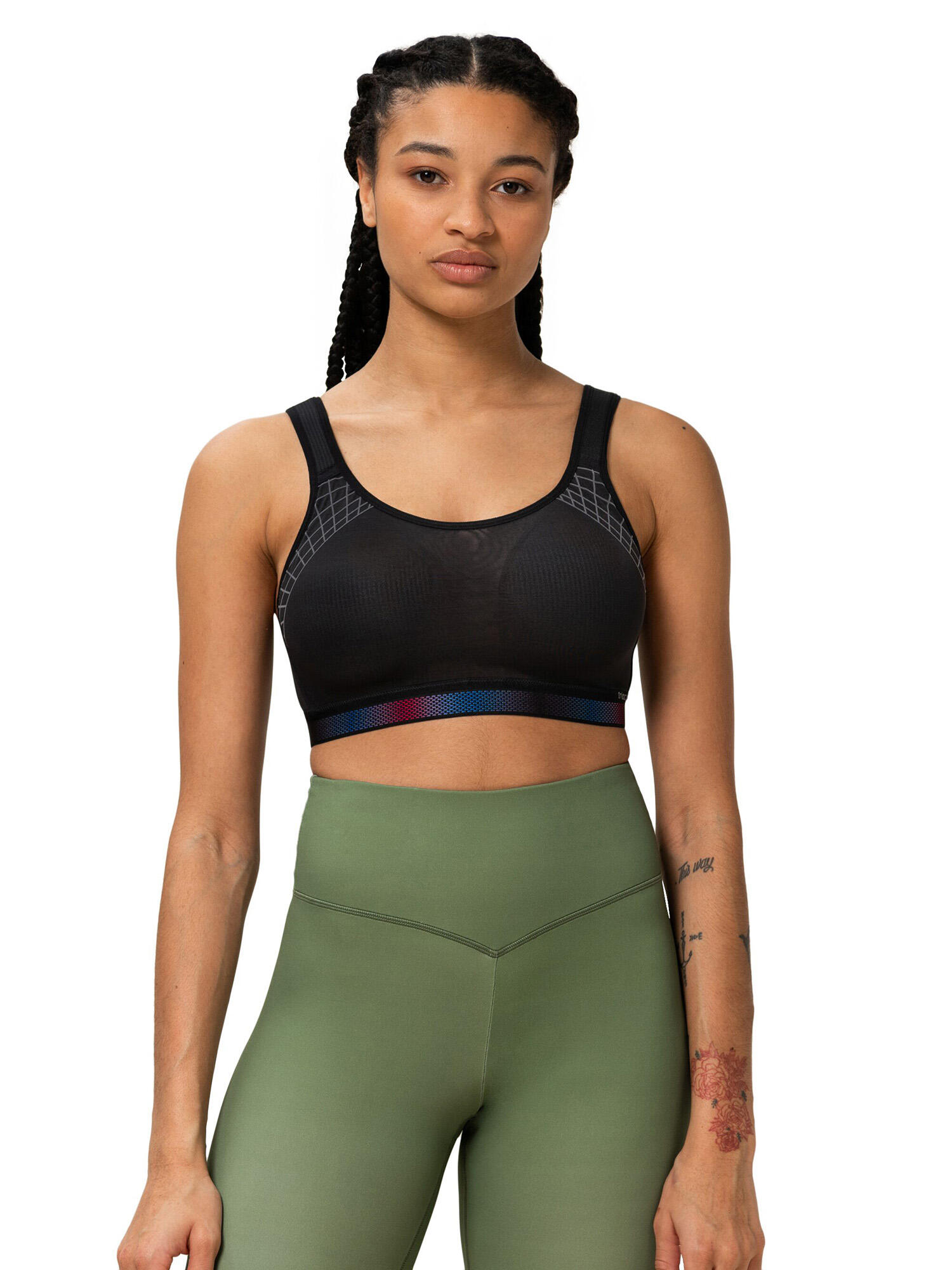 Sport-BH maximaler Halt Damen - Triaction Cardio Flow schwarz 5/5