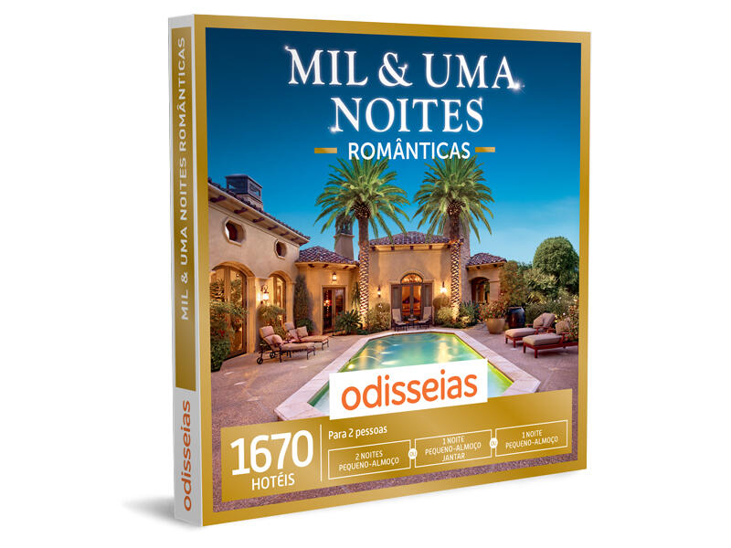 Pack presente - mil & uma noites românticas - experiência 1 ou 2 noites gourmet