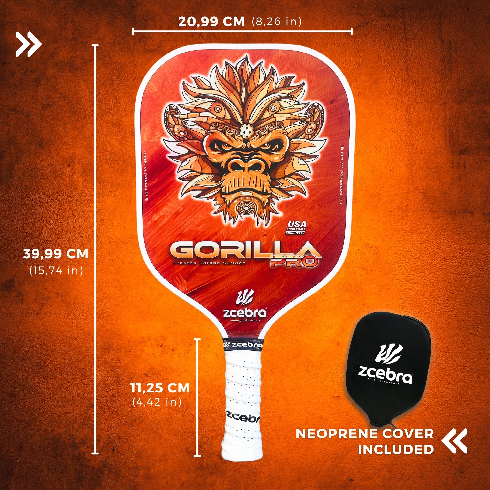 Pala de Pickleball Zcebra Gorilla Pro Pure Carbon 4/7