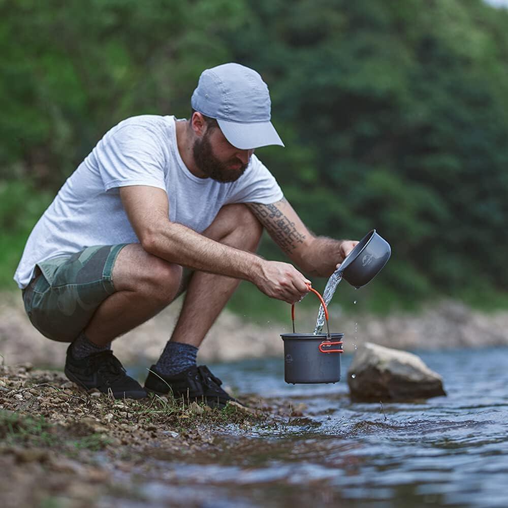 Naturehike 4-in-1 Aluminium Kookgerei Set Upgrade 618g 6/7