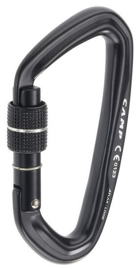 Moschettone CAMP Atlas Lock alluminio D chiusura a vite Keylock leggero 40 kN