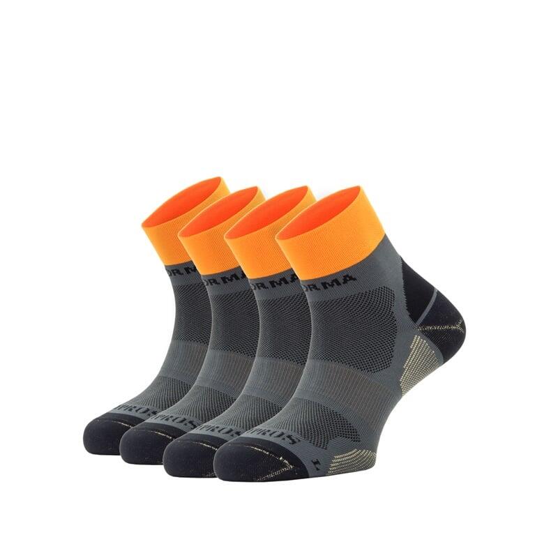 ENFORMA DOUBLE-PACK-HAMBURGO-HARDLOOP SOKKEN-BACTERIAL FREE-GRIJS/ORANJE