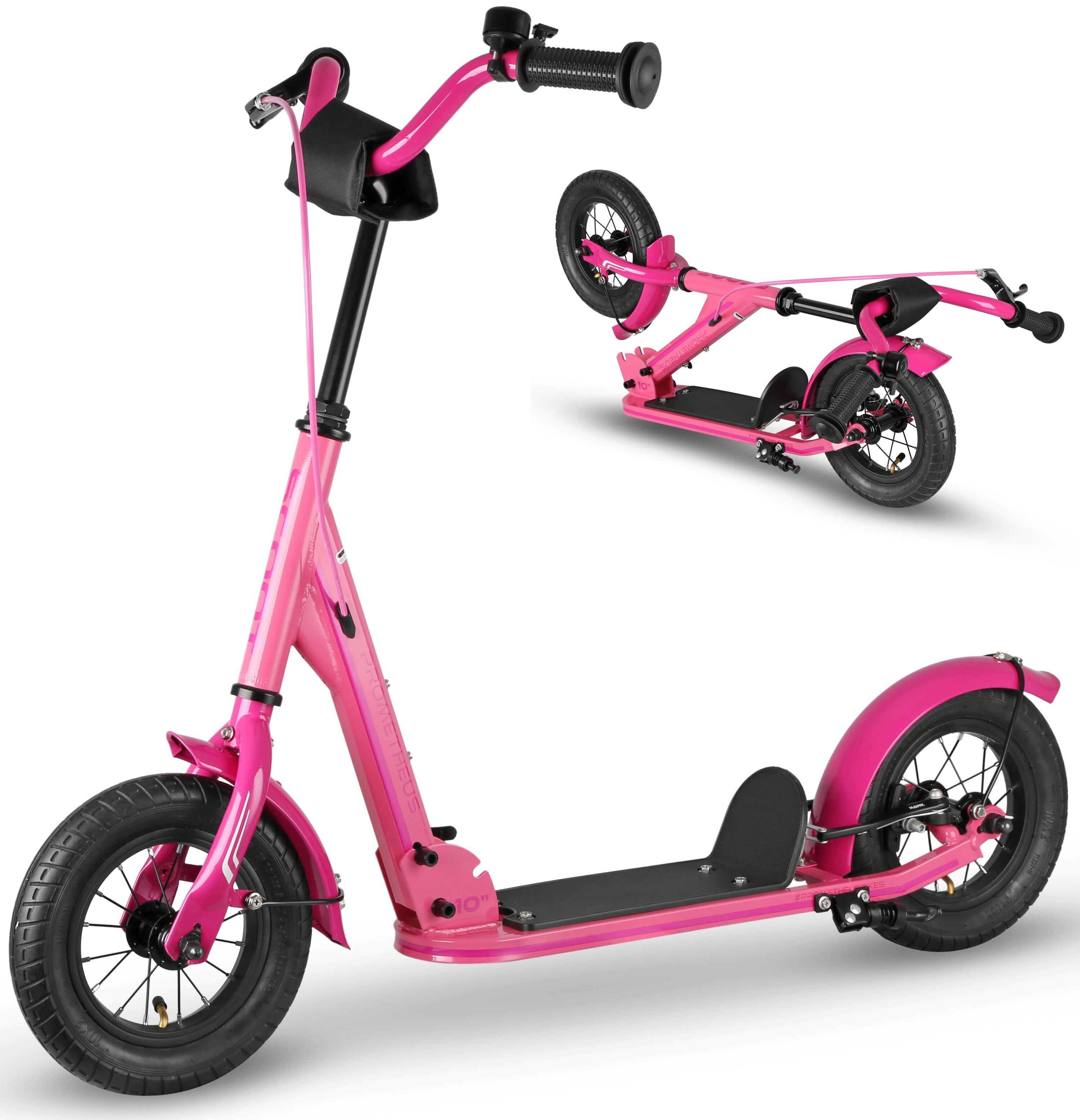 PROMETHEUS BICYCLES Kinderroller Roller Tretroller Scooter faltbar 10 Zoll Luftreifen ab 4 Jahre