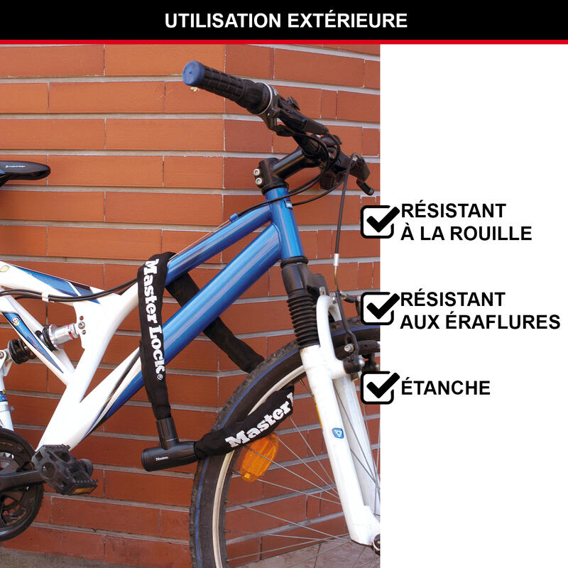 Lacăt biciclete lanț 90cm husă nylon 8391eurdpro negru