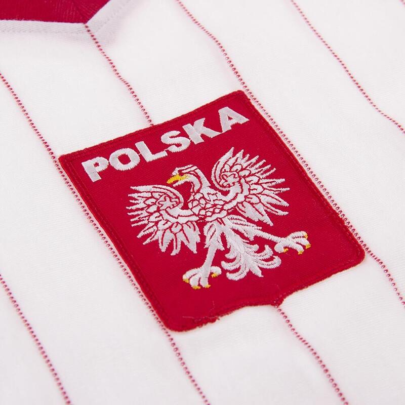 Koszulka piłkarska retro dla dorosłych Polska 1982 - Biała
