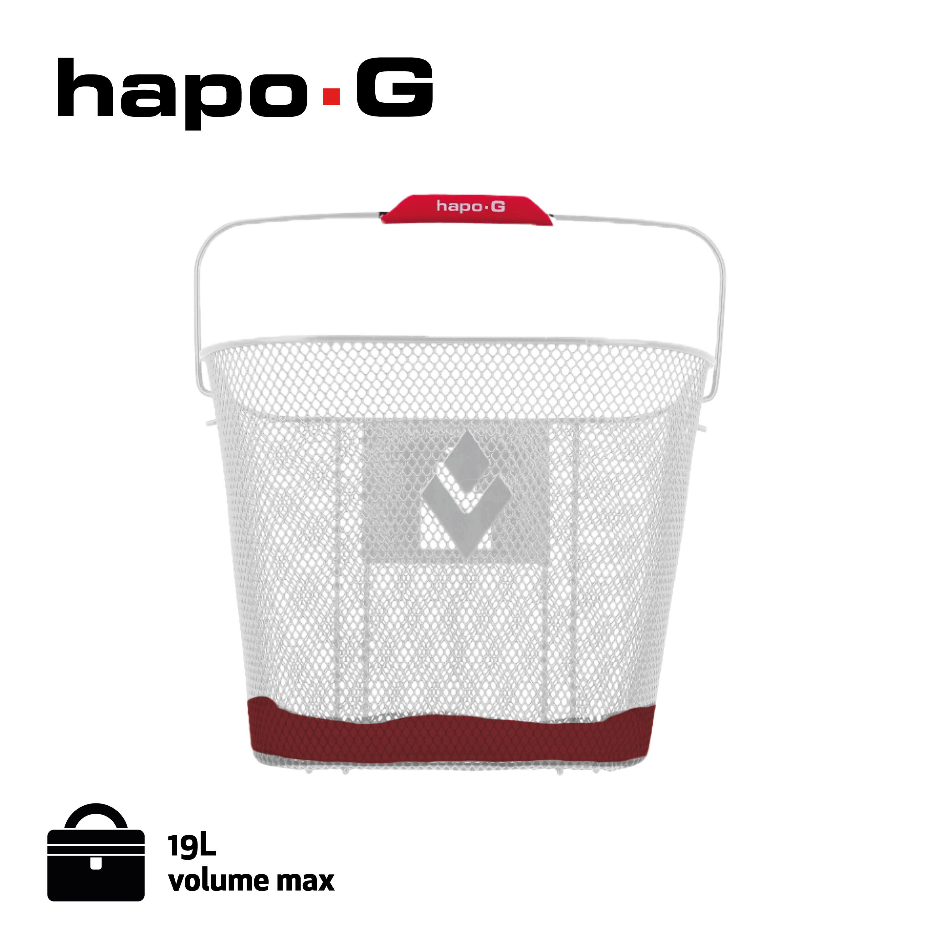 Panier acier blanc XXL avec fixation Hapo-G 2/6