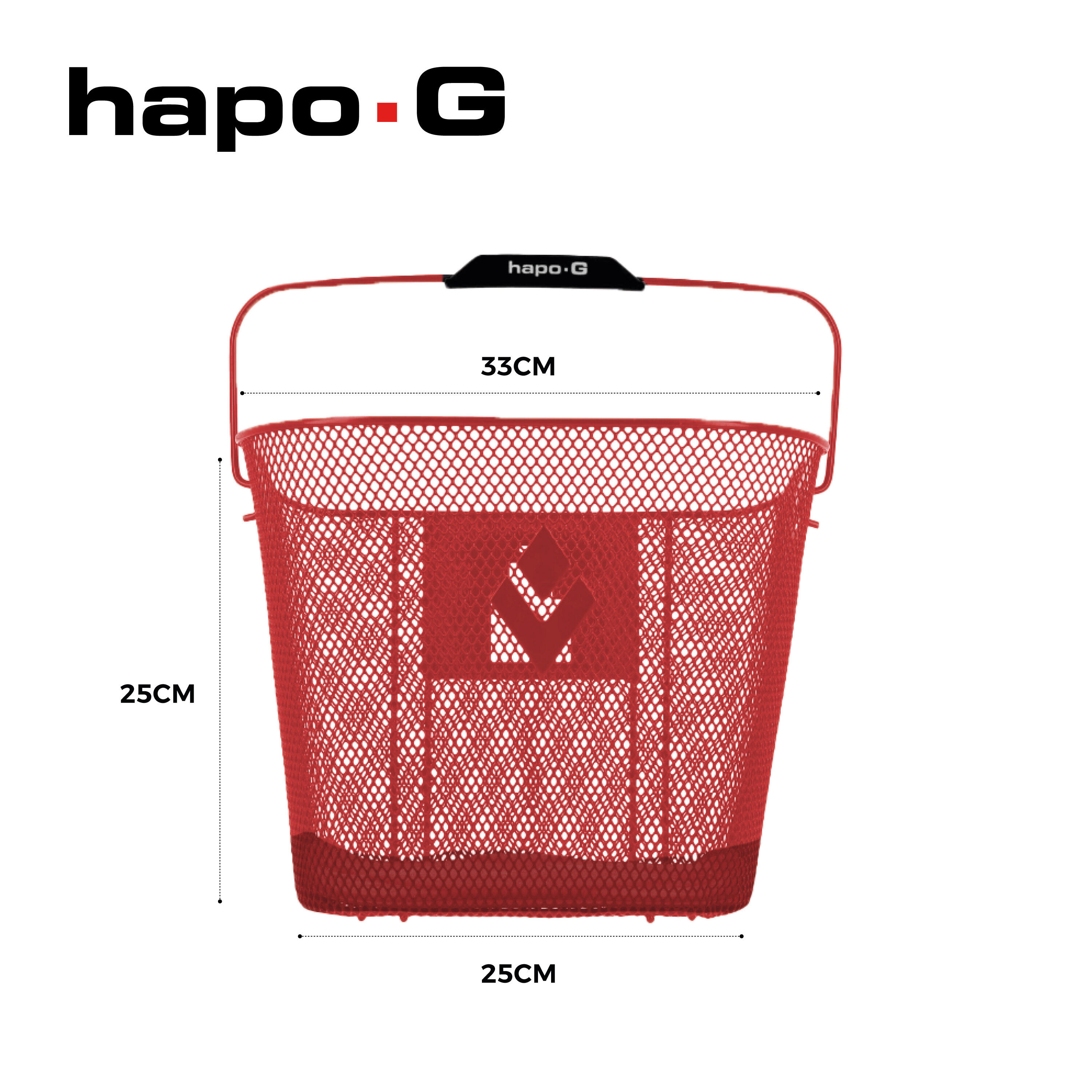 Panier acier rouge XXL avec fixation Hapo-G 2/6