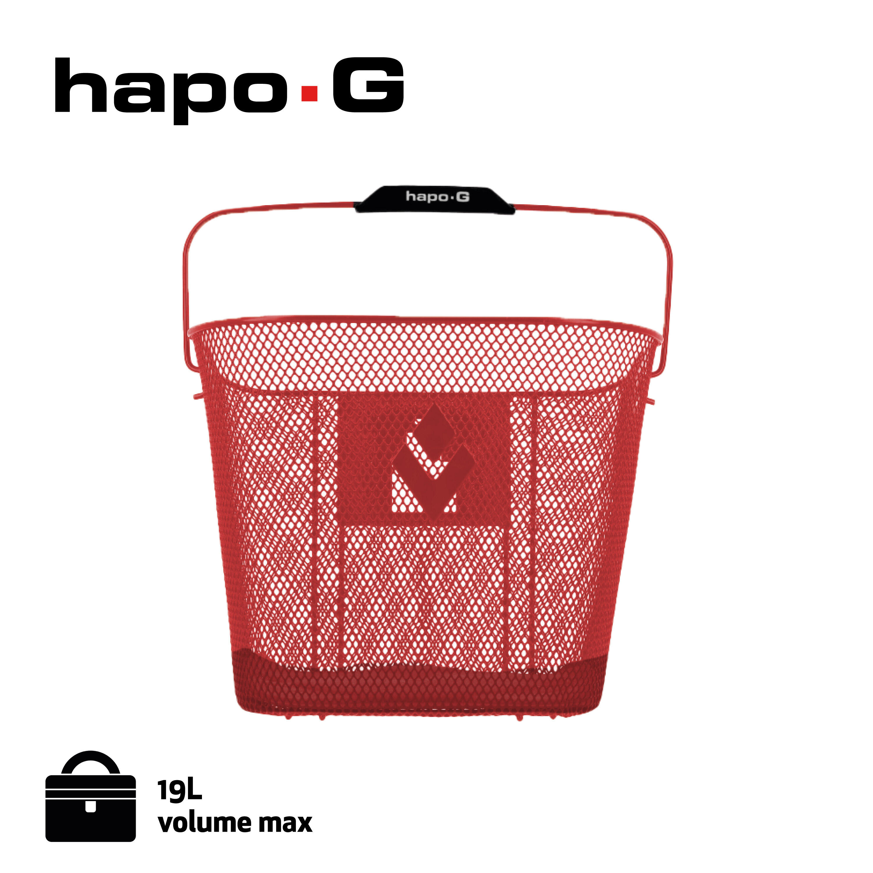 Panier acier rouge XXL avec fixation Hapo-G 3/6
