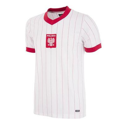 Retro voetbalshirt - heren - polen 1982 - wit