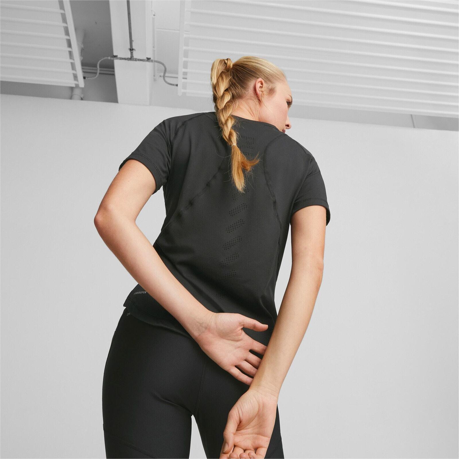 T-shirt Puma Run Cloudspun Ss Tee W, Zwart, Dames 4/5