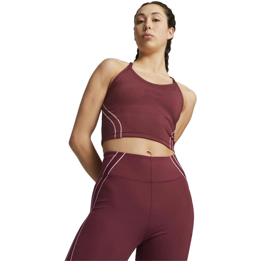 Bra Puma Studio Ultrabare Crop Top Dark Jasper, Red, Women