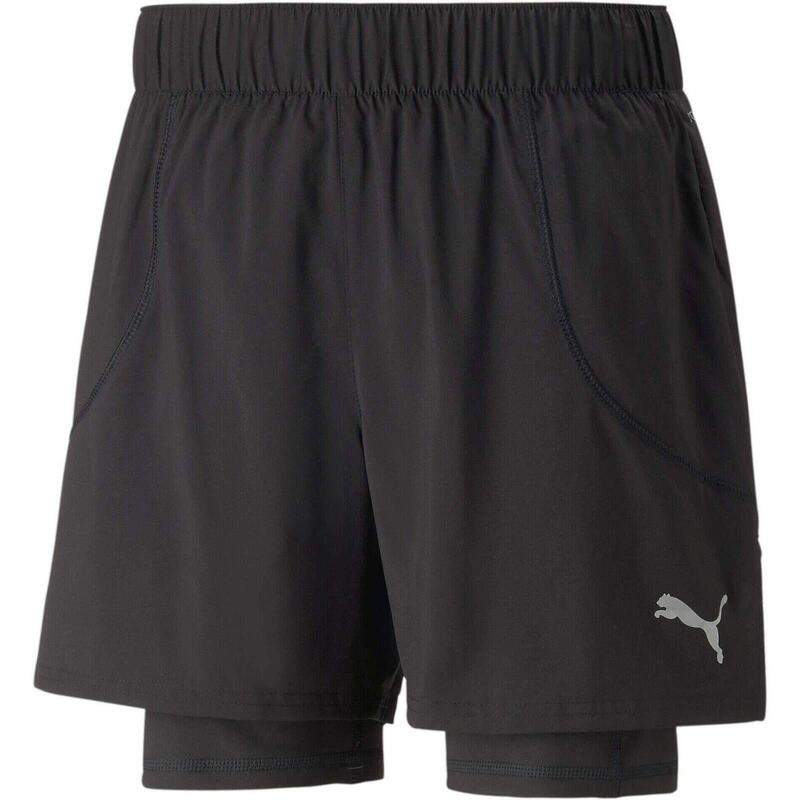 Pantaloni scurti barbati Puma Run 2in1 5 Short, Negru