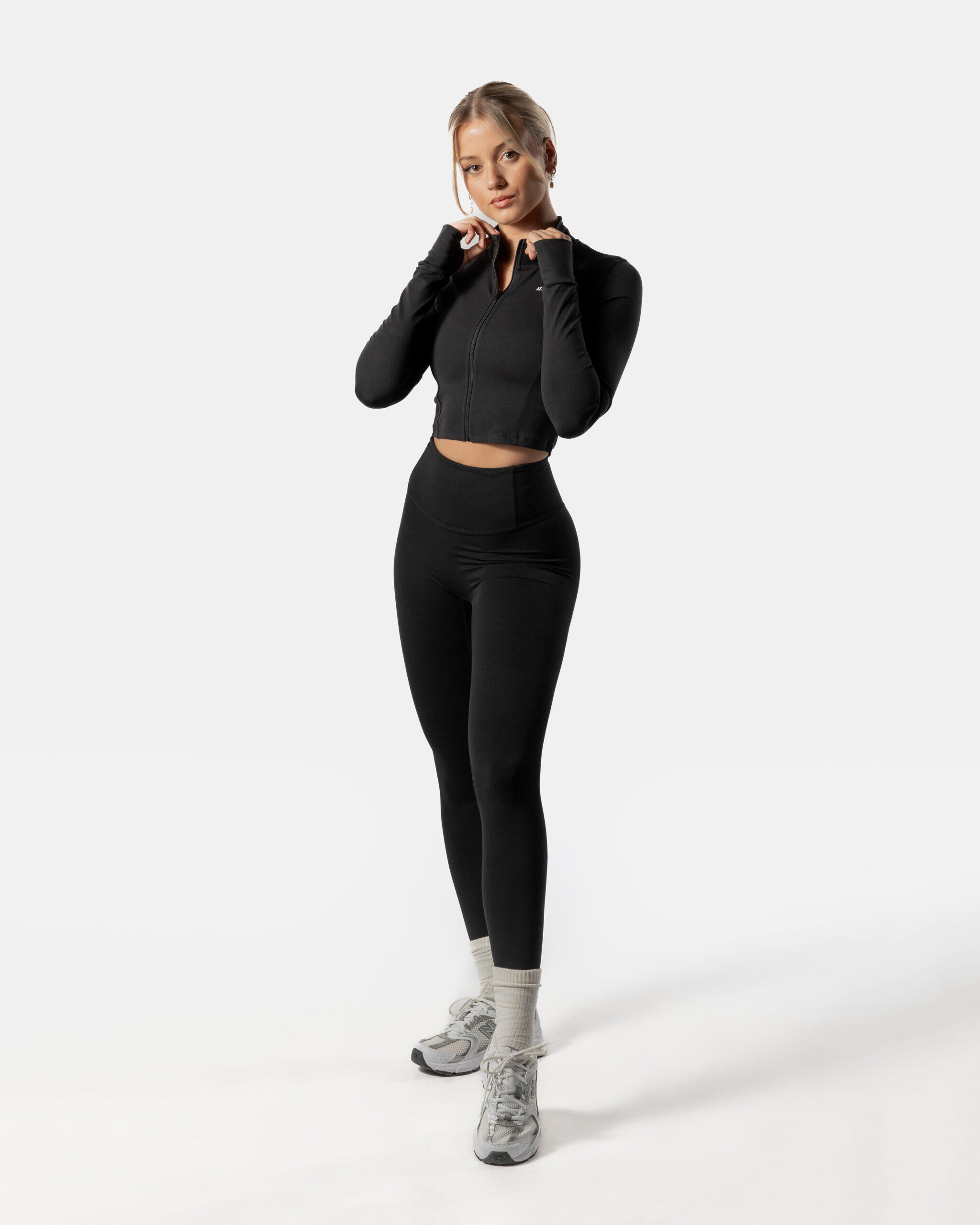 Dames LuxForm® legging met hoge taille voor fitness en pilates zwart 6/7