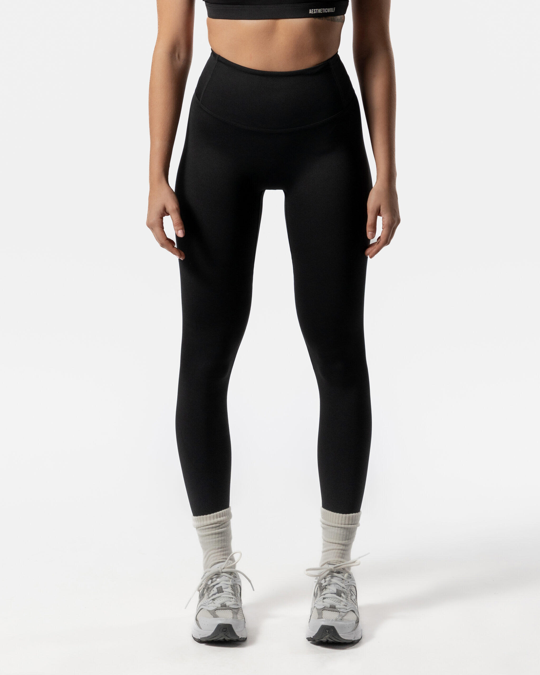 Dames LuxForm® legging met hoge taille voor fitness en pilates zwart 7/7