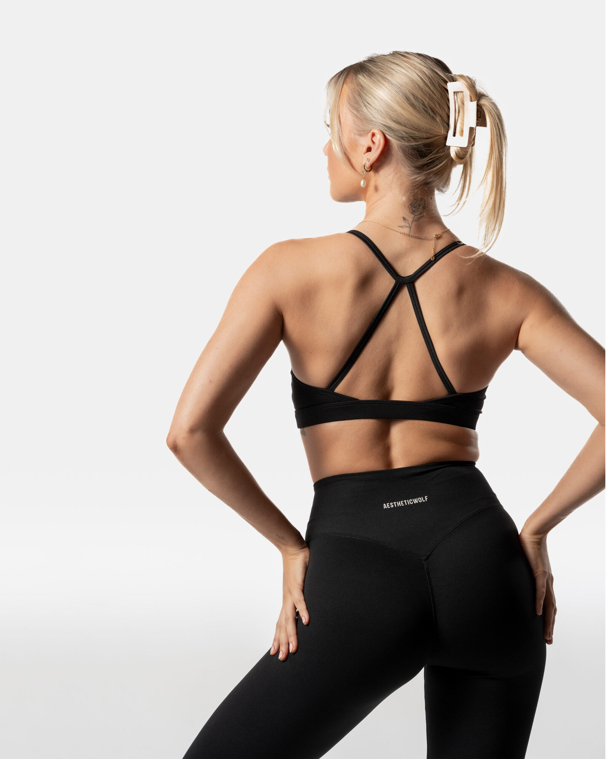 Dames LuxForm® legging met hoge taille voor fitness en pilates zwart 5/7