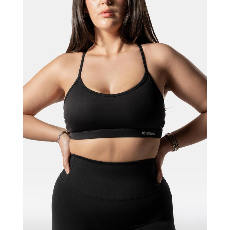 LuxForm Brassière de Sport Fitness Femme Noir - AW Active