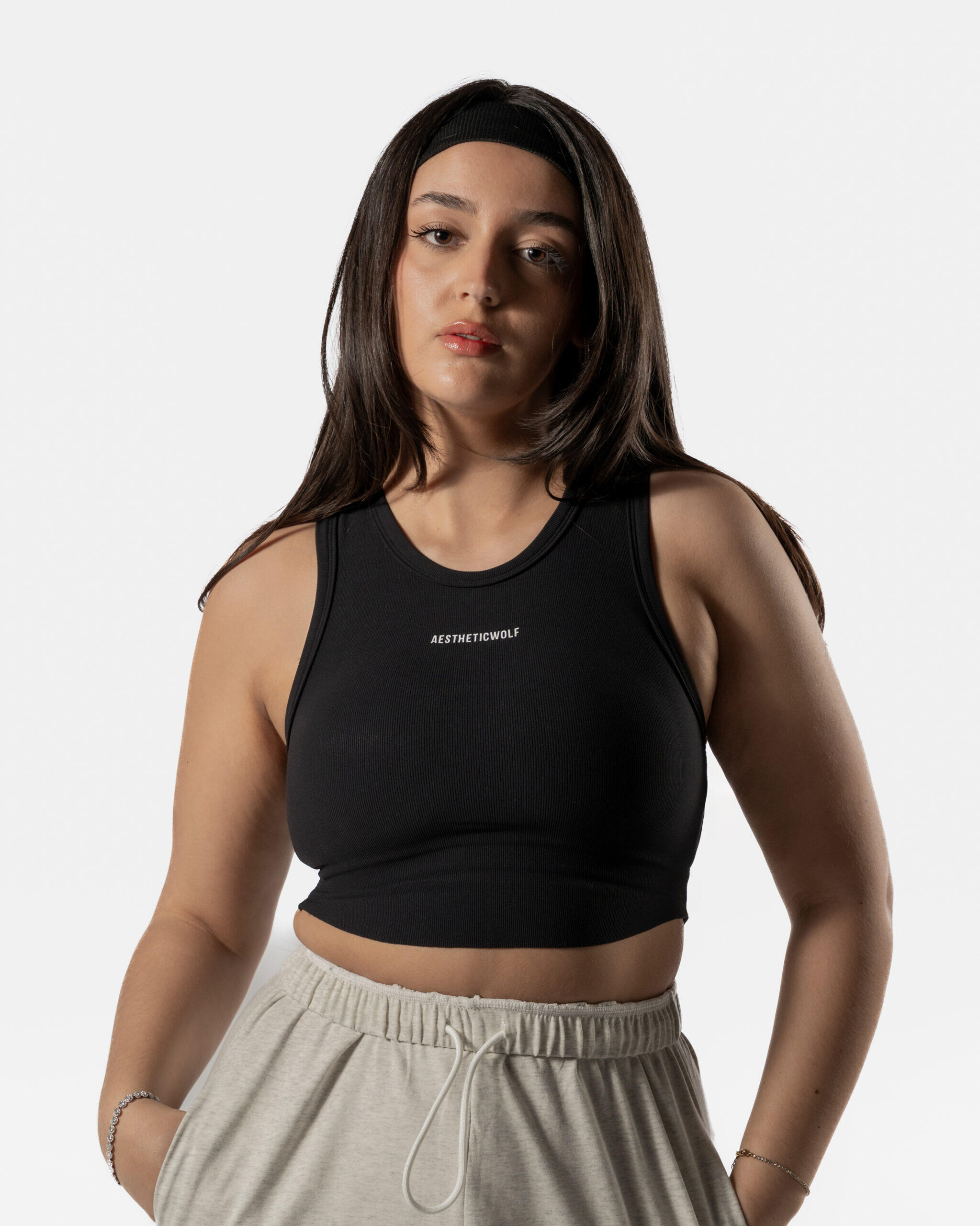 Racerback Sportbeha met Hoge Hals - Zwart 5/6