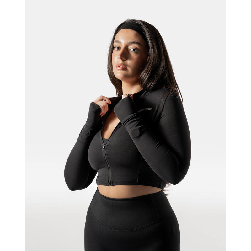 LuxForm Veste Zippée Fitness Femme Noir - AW Active