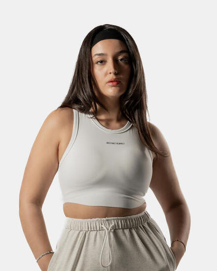 Soutien-gorge de sport dos nageur avec col montant - Blanc