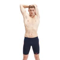 Speedo tech panel jammer - marineblauw/vulkanisch oranje/kobaltblauw - maat 26