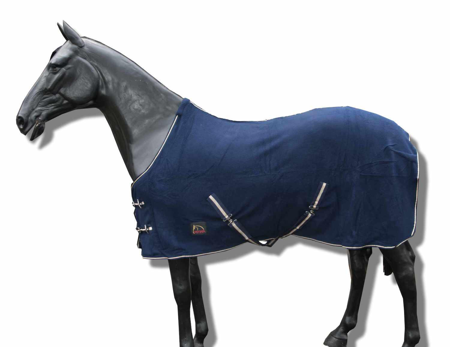 AMKA AMKA Fleecedecke Abschwitzdecke Transportdecke für Pferde mit Kreuzgurten d.blau