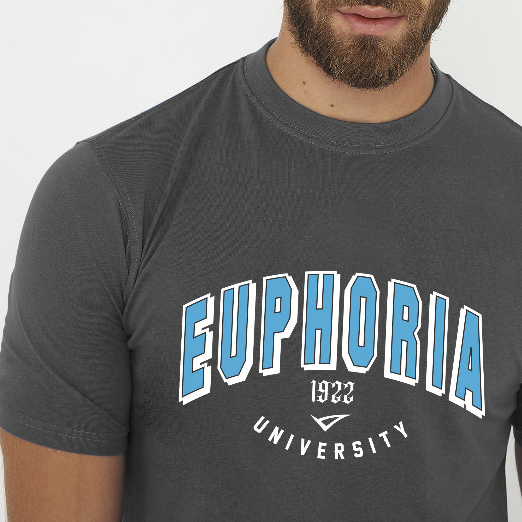 T-shirt in cotone da uomo EUPHORIA grigio scuro 3/6