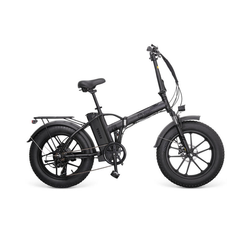 Bicicleta eléctrica urbana todoterreno ruedas FAT plegable Youin Texas Black V3