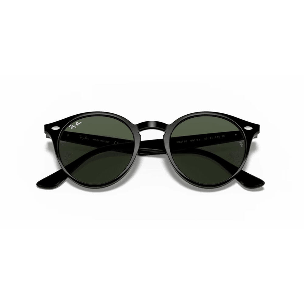 Ray-Ban Round Unisex Black Green Sunglasses 5/6