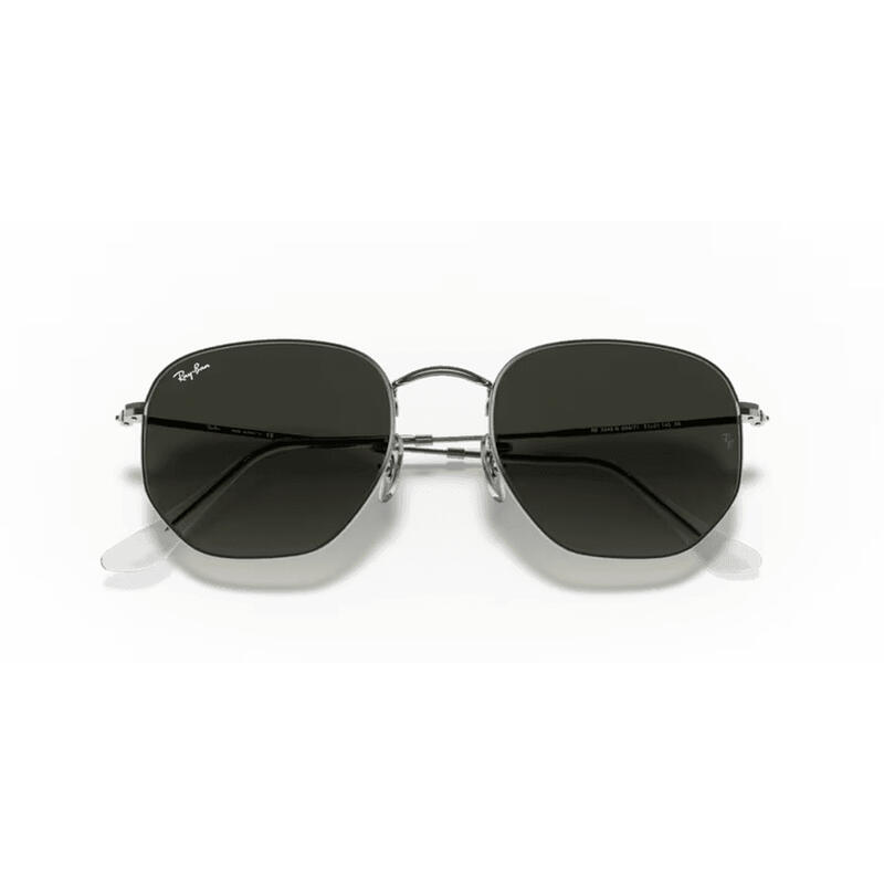 Ray Ban RB3548N zeshoekige zilveren zonnebril