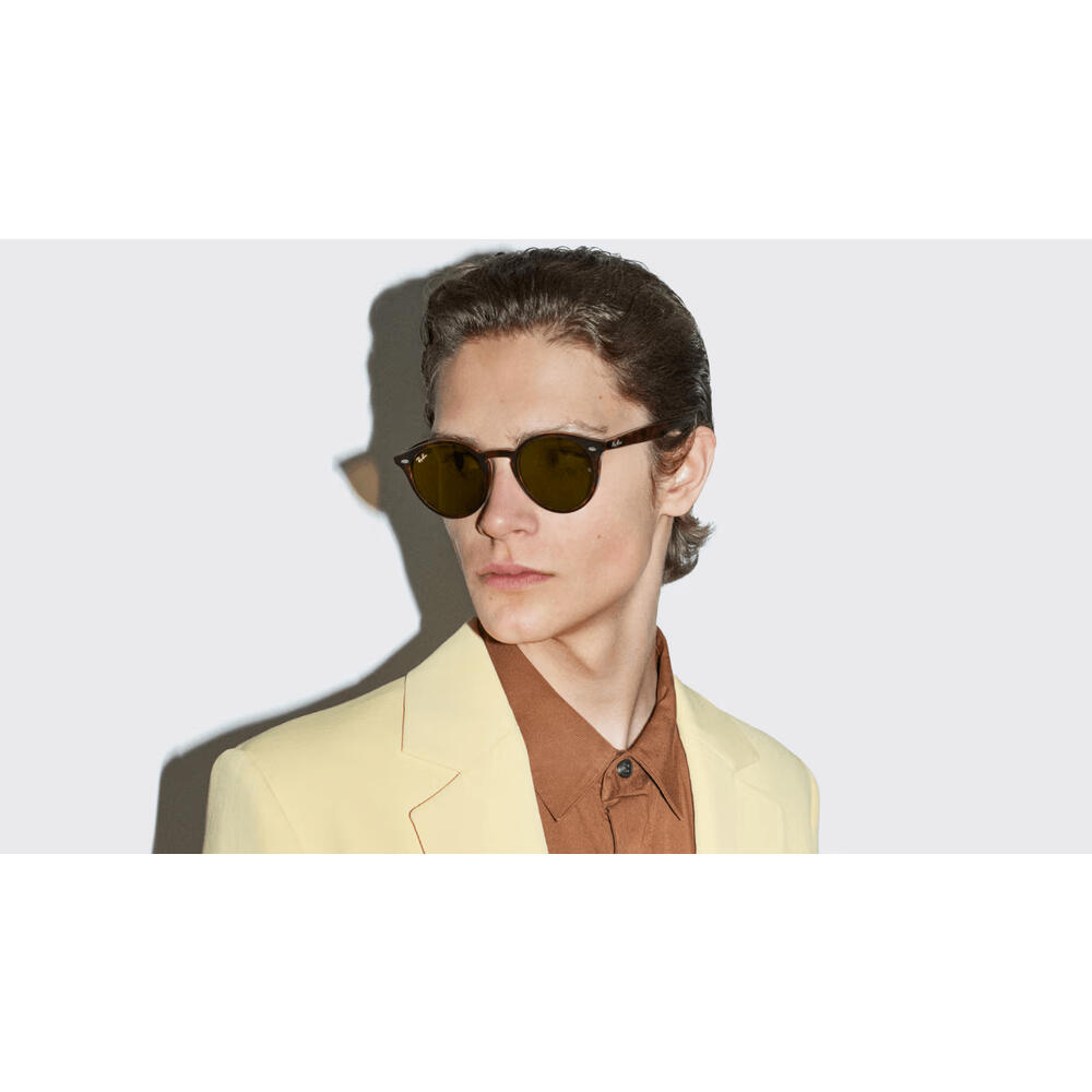 Ray-Ban Round Unisex Tortoise Brown B-15 Sunglasses 6/6