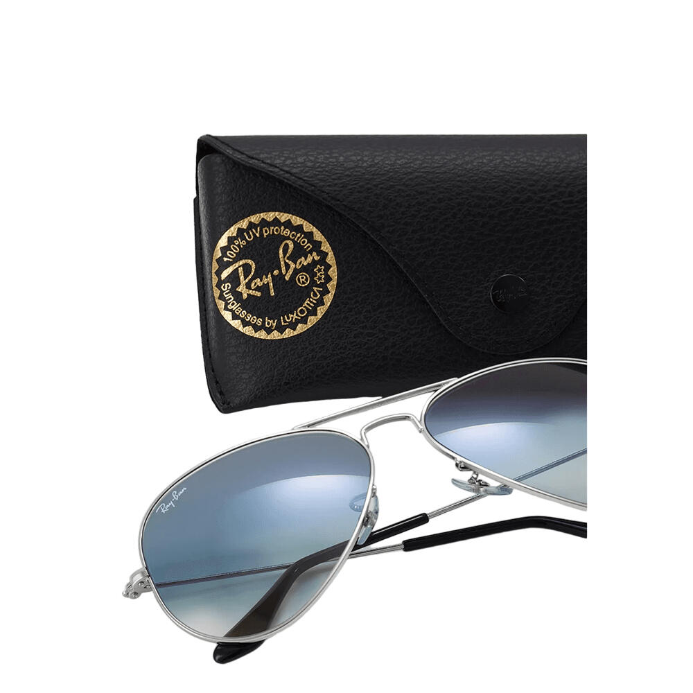 Lunettes de soleil Ray Ban RB3025 Aviator argentées 5/7