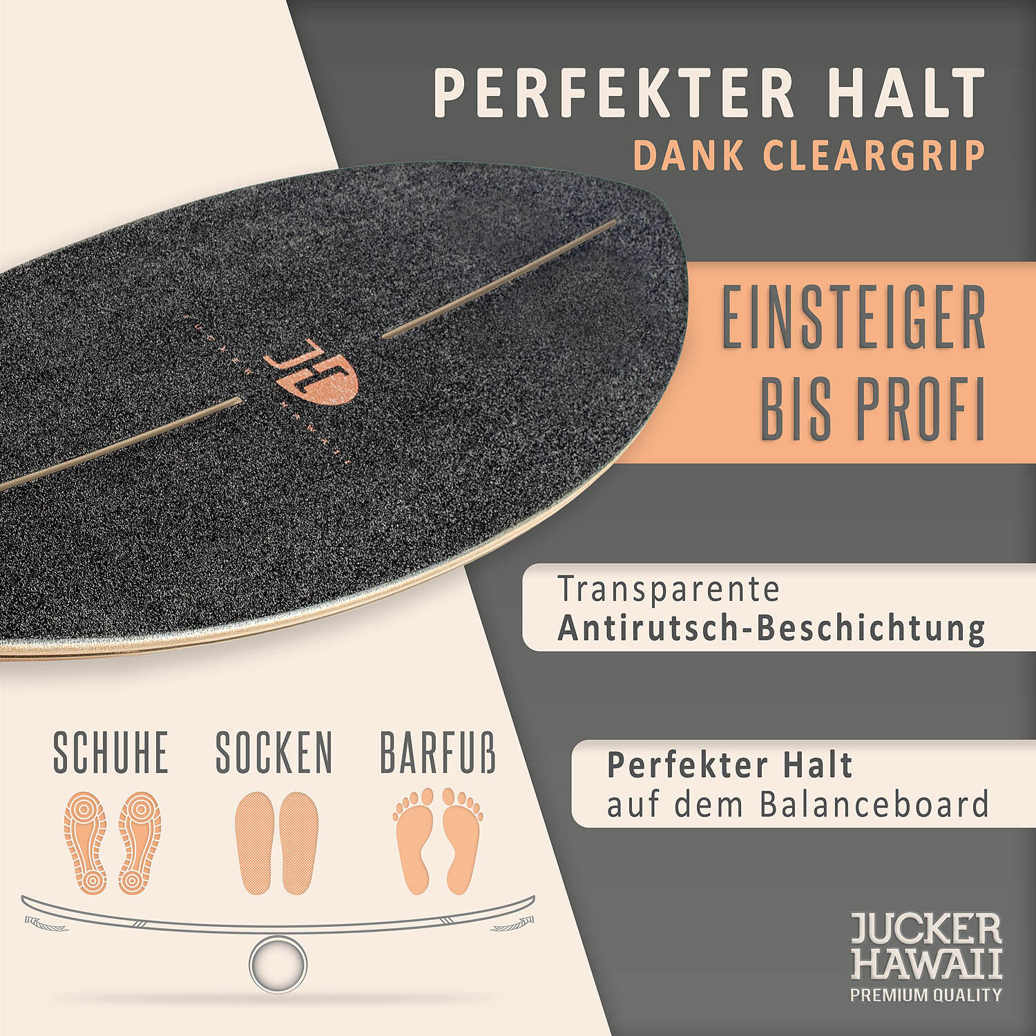 Balanceboard OCEAN ROCKER Black | inkl. Rolle und Korkmatte 3/7