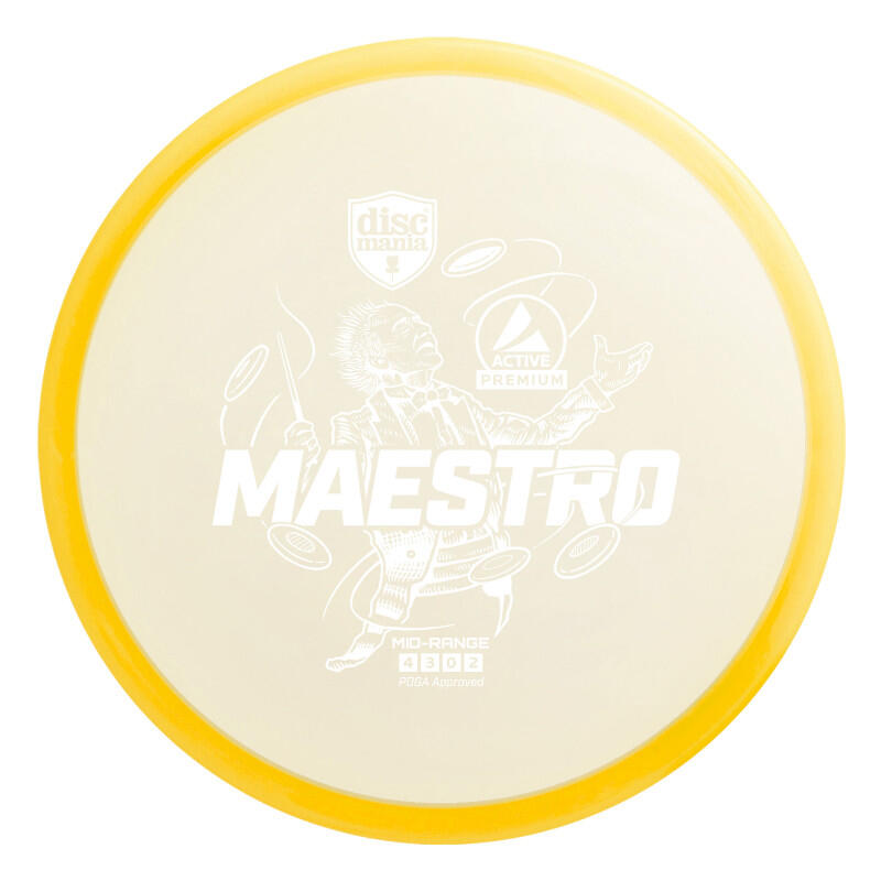 Disc golf active premium-line maestro mid-range jaune 1/2