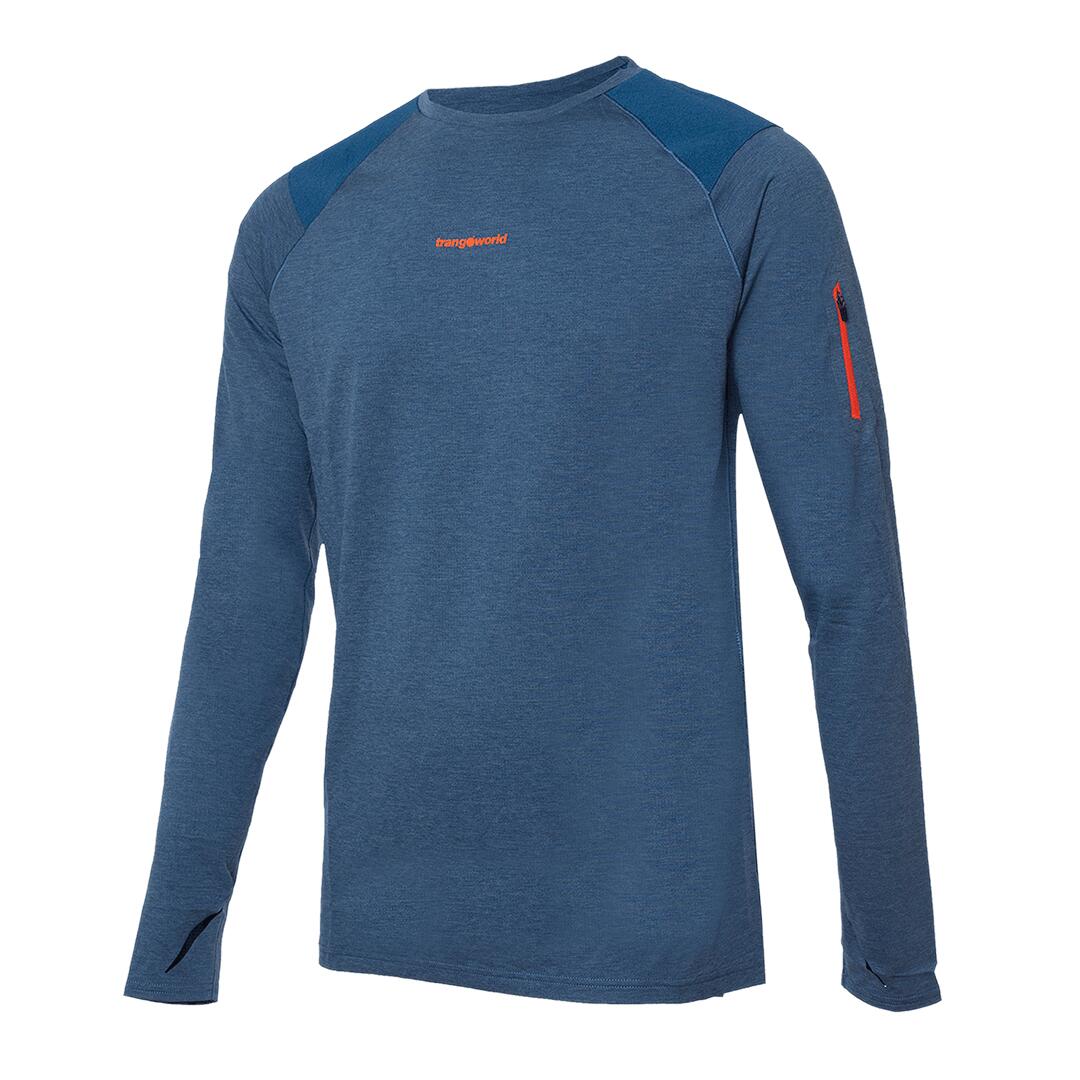 Camiseta manga larga para Hombre Trangoworld Trx2 pro long Azul protección UV+30 6/7
