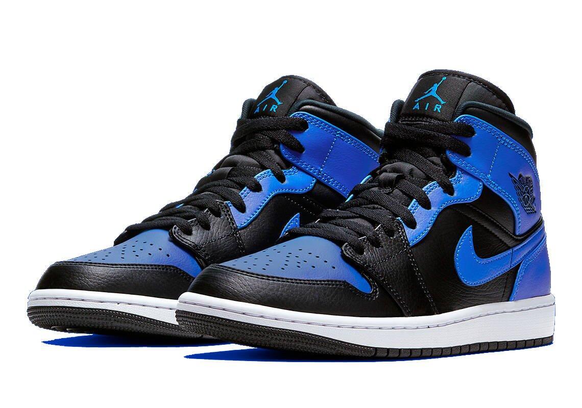 Jordan 1 Mid Hyper Royal Tumbled Leather 3/7