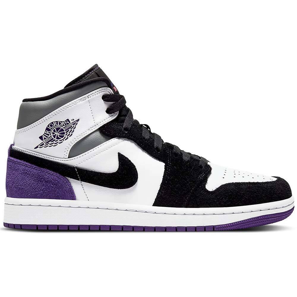 Jordan - Air Jordan 1 Mid Se Varsity Purple - Baskets - Blanc|violet - Decathlon