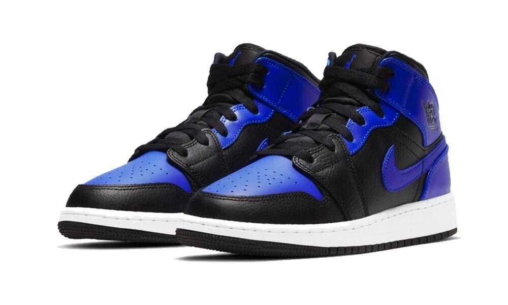 Air Jordan 1 Mid Hyper Royal Tumbled Leather 3/7