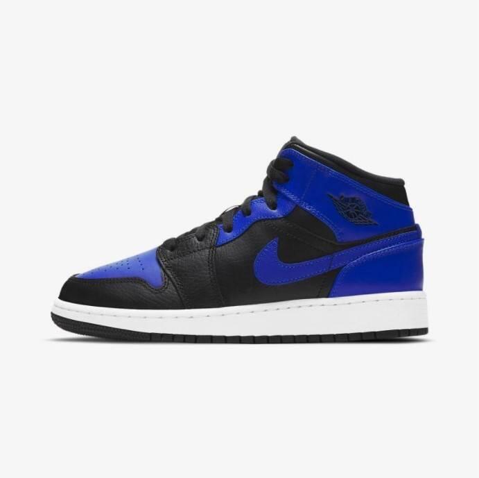 Air Jordan 1 Mid Hyper Royal Tumbled Leather 2/7