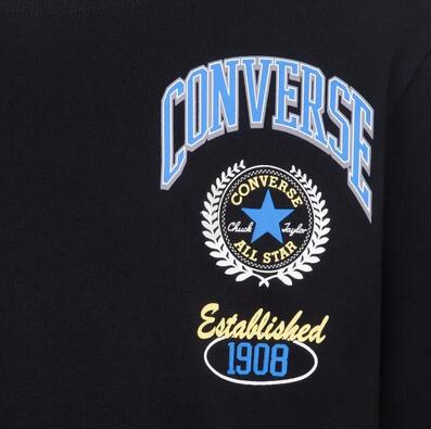 T-shirt ragazzo maniche lunghe converse collegiate sport - nero 3/3