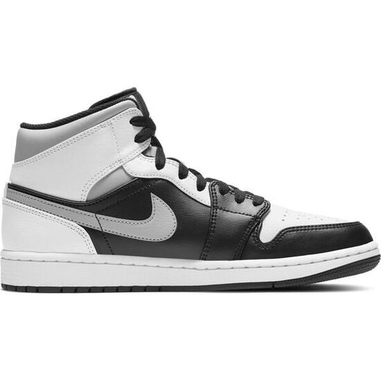 Chaussures - basketball - unisexe - air jordan 1 mid - blanc/gris/noir