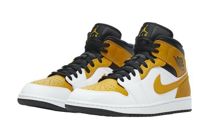 Scarpe - basket - air jordan 1 mid - university gold/nero 3/5